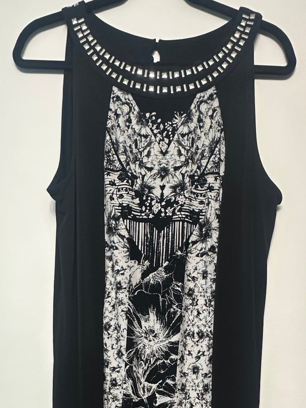 Style & Co Black and White Maxi Dress with Pattern